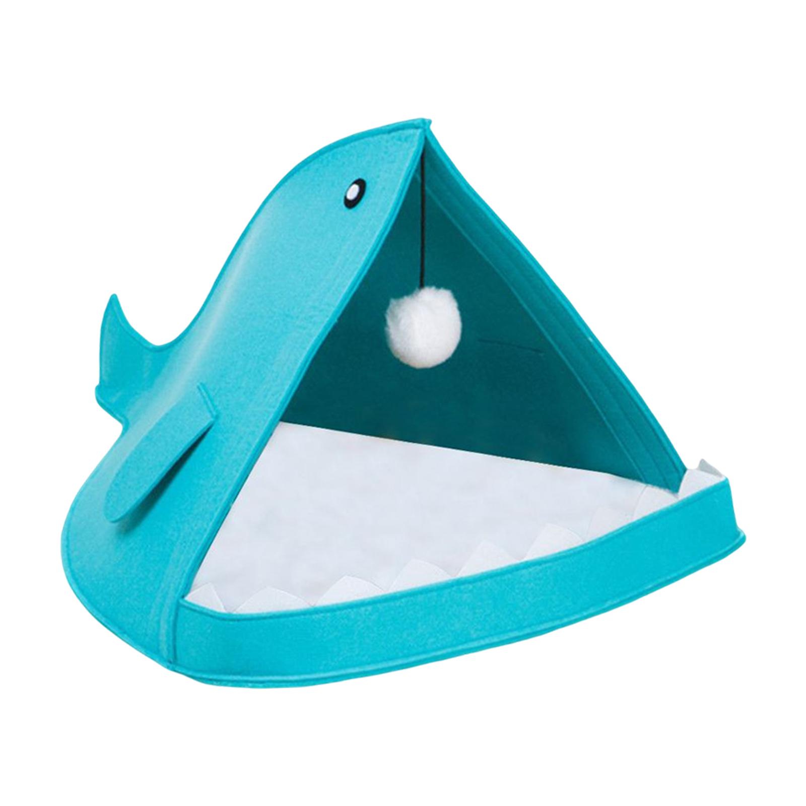 Magideal - Camas De Gato De Fieltro Para Gatos Domésticos, Cama Suave Para Mascotas, Animales Pequeños, Nido De Gato Divertido, Cama De Gato De Fieltro, Cueva Pa Azul