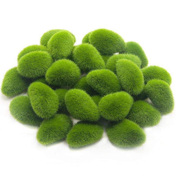 Rocas de musgo artificiales Giftmeet, 30 piezas, espuma verde, 5 x 3 cm