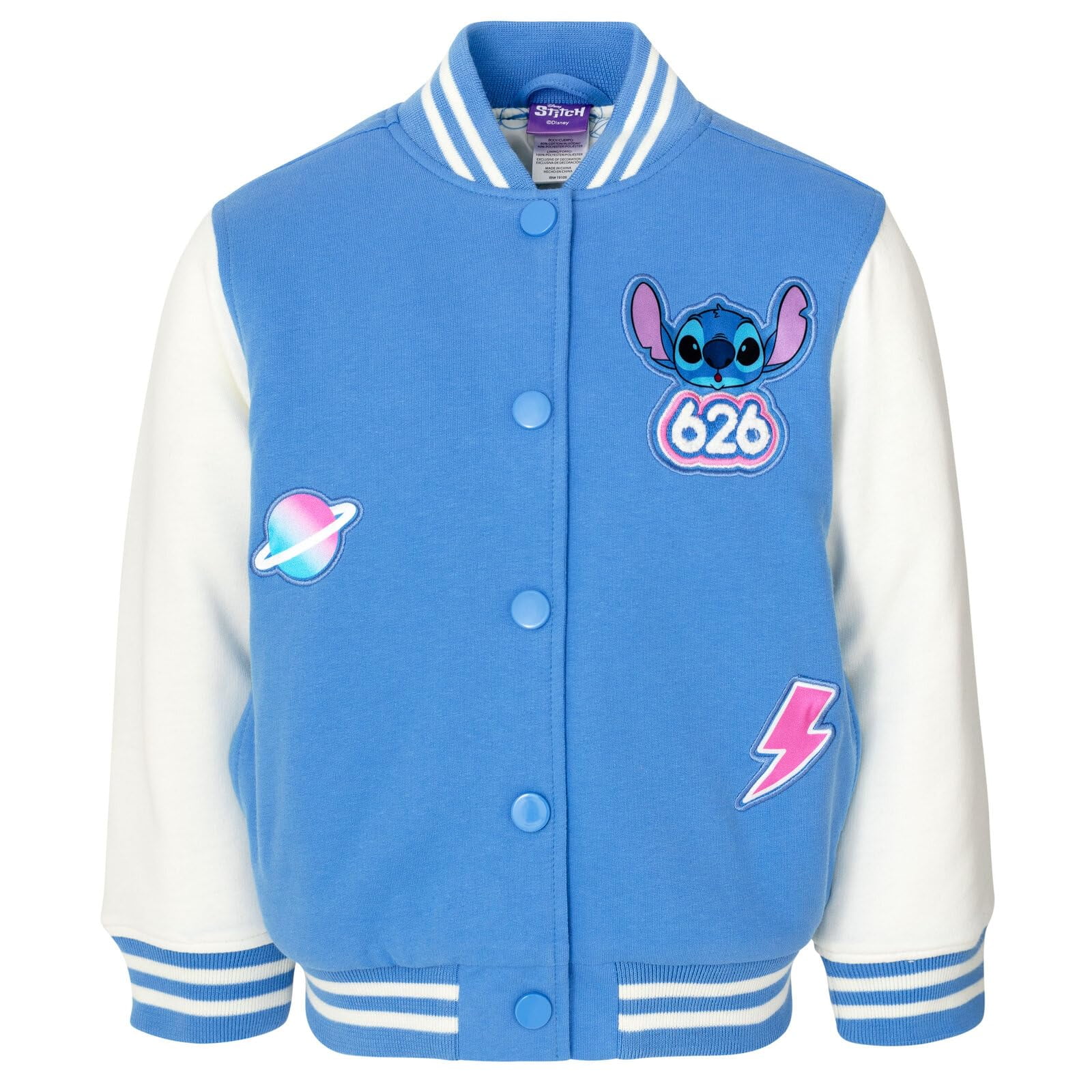 Chaqueta Disney Lilo & Stitch Varsity Bomber Azul Claro 14-16