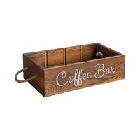 Magideal - Organizador De Estación De Café De Madera, Caja De Almacenamiento Con 3 Divisores Extraíbles, Accesorios, Soporte Versátil Para Cápsulas De Café De 12