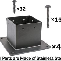 Xusx111 - Base De Anclaje De Brida De Acero Inoxidable Con Tornillos Para Barandillas De Cubierta, Acabado Negro (1 Paquete)