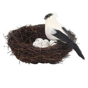 Bothyi - Naturaleza Artificial Con Huevos Jaula Decorativa Para Pájaros Para Bodas Blanco