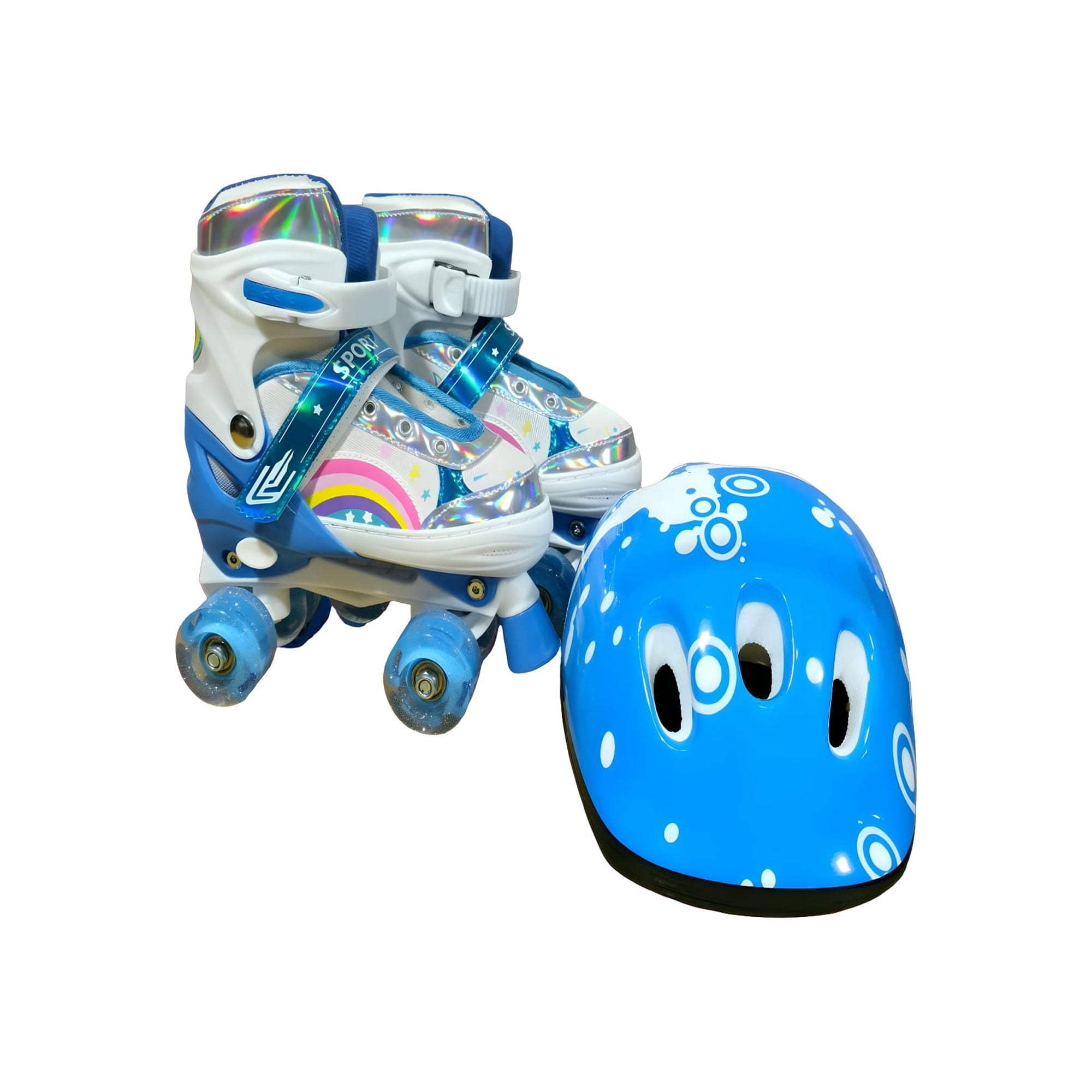 Genérico - Patin 4 Ruedas Con Luces Y Kit Talla M 35 38 Muilticolor1