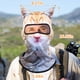 thumbnail image 2 of Máscara de esquí con forma de pasamontañas 3D con forma de gato con orejas y protección solar UV, co, 2 of 6