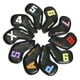thumbnail image 2 of Juego De 10 Fundas De Cabeza De Hierro De Golf De PU, Textura Suave, Resistente Al Agua, Color Negro, 2 of 5