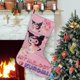 thumbnail image 1 of My Melody Tema: Calcetines de Navidad, fino lino blanco para colgar en escaleras y chimenea, decoración navideña para el hogar, regalo de Navidad.54cm×38cm, 1 of 5