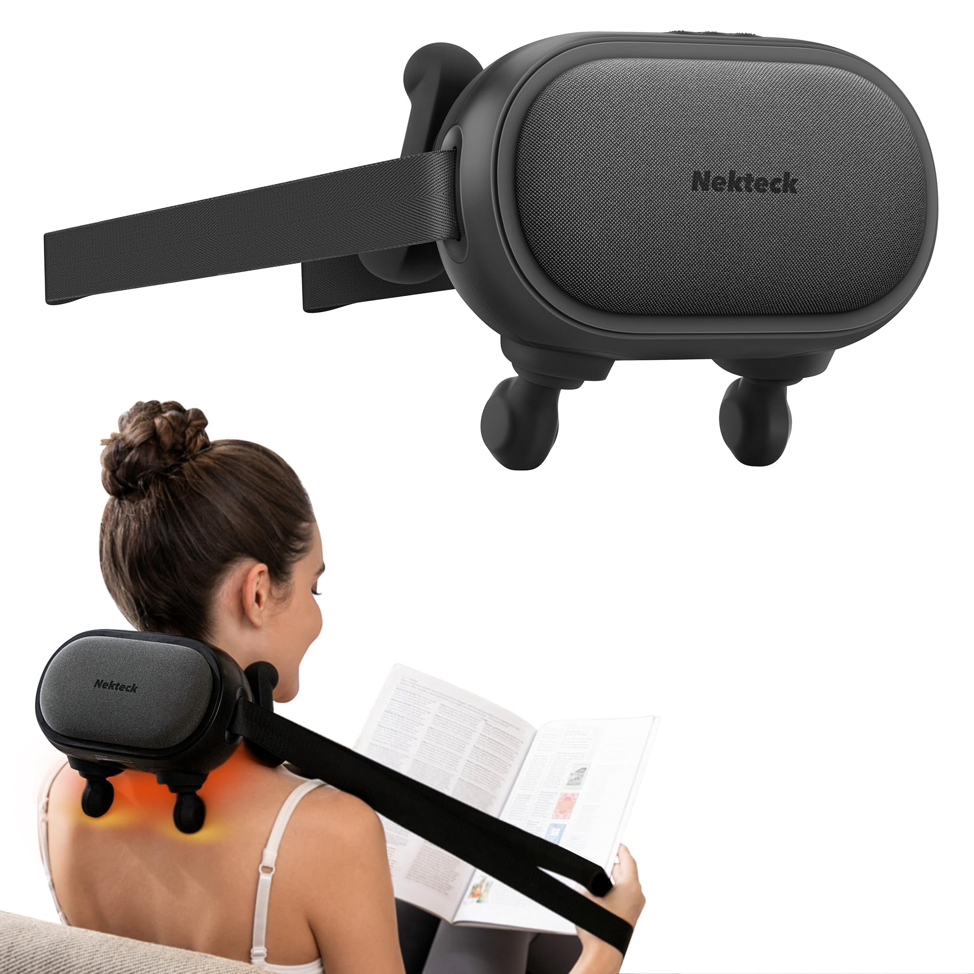 Masajeador De Cuello Nekteck Shiatsu Con Calor Para Cuello Y Hombros