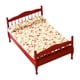 thumbnail image 4 of Modelo De Cama Doble De Casa De Muñecas 1:12, Juego De Simulación, Modelo De Cama De Madera Para Decoración De Habitación, Rojo, 4 of 5