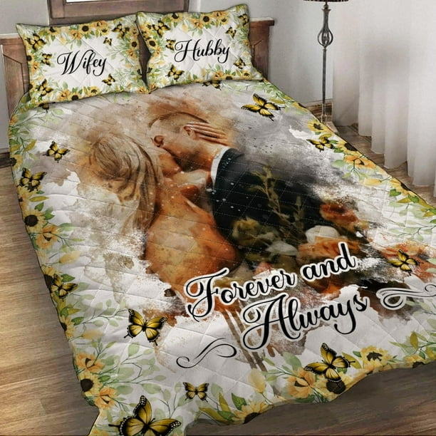 Forever & Always - Juego de edredón personalizado para parejas
