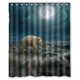 thumbnail image 1 of Cortina de ducha con diseño de elefante africano "Lonely Under the Moonnight" con ganchos, tamaño 36 x 72 pulgadas, 1 of 3