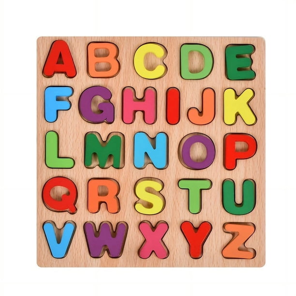 Puzzles For Toddlers, Wooden Alphabet Number Shape ABC Name Puzzles Toys For Kids, Montessori Preschool Educational Gift Learning Letter Puzzles Toys