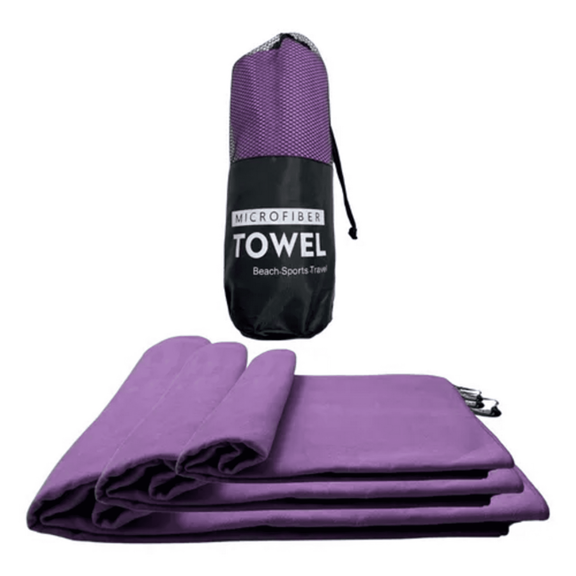 Genérico - Set 3 Toallas Microfibra Con Bolsa Viaje Gym Secado Rápido