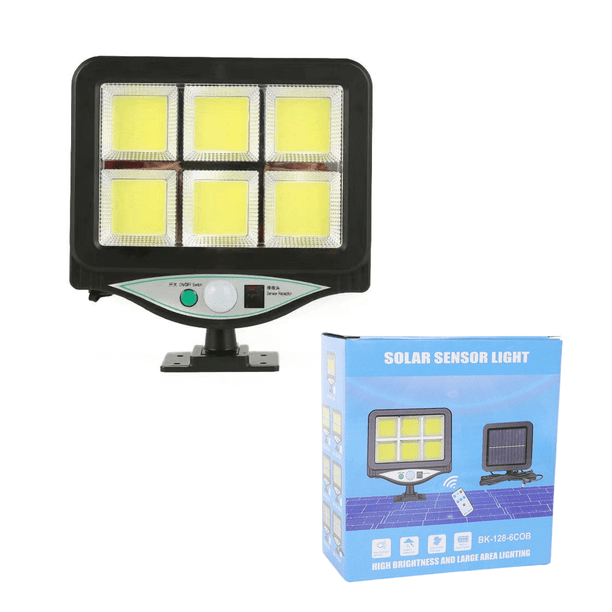 Foco Solar Led Exterior 128 Cob Con Sensor De Movimiento