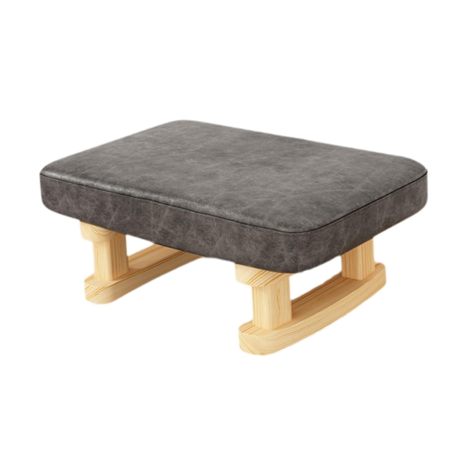 Bothyi - Taburete Acolchado Para Pies, Taburete Rectangular De Madera Blanda Para Habitación De Invitados, Sofá, Oficina, Gris