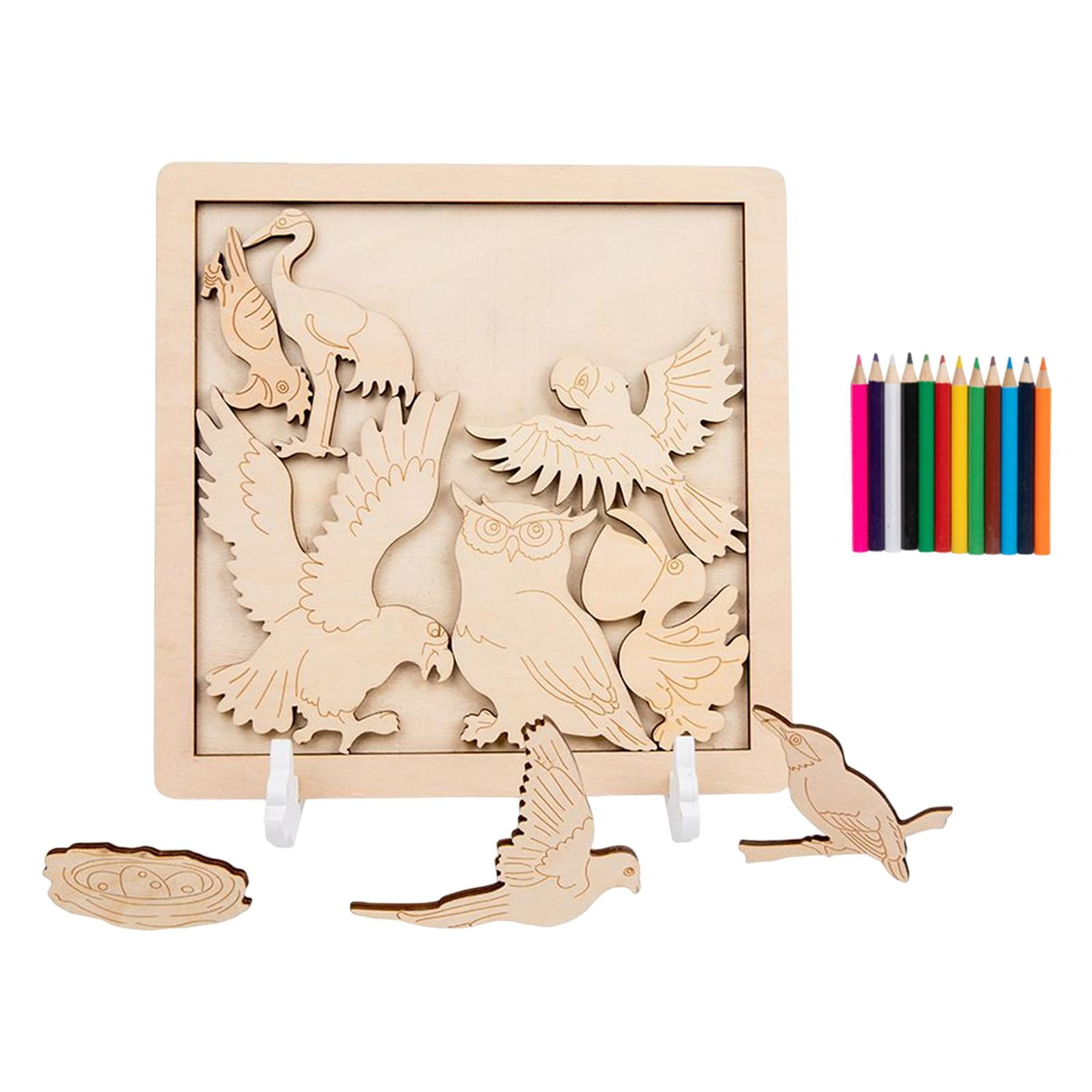 Gazechimp - Rompecabezas De Madera De Dibujos Animados Materiales Montessori Regalos De Cumpleaños Estilo Creativo C