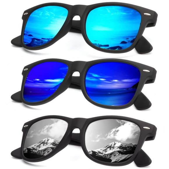 Gafas de sol KALIYADI polarizadas con acabado mate y bloqueo UV (paquete de 3)