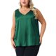 thumbnail image 1 of Agnes Orinda Conjuntos de Halloween para Mujeres Tallas Grandes Escuela Colegio Seda Satén Tops de Tirantes Cuello en V Casual Blusas Sin Mangas Básico de Verano Camiseta 1X Verde Oscuro, 1 of 6
