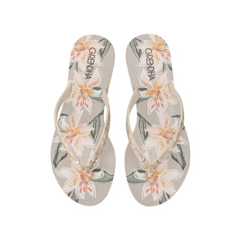 Sandalia Mujer Beige Flor Rast Grendha