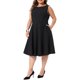 thumbnail image 4 of Vestido de Línea A con Vuelo sin Mangas de Talla Grande para Mujer de Agnes Orinda, Cuello Barco, Vestidos de Oficina con Pliegues y Bolsillos 4X Negro, 4 of 6