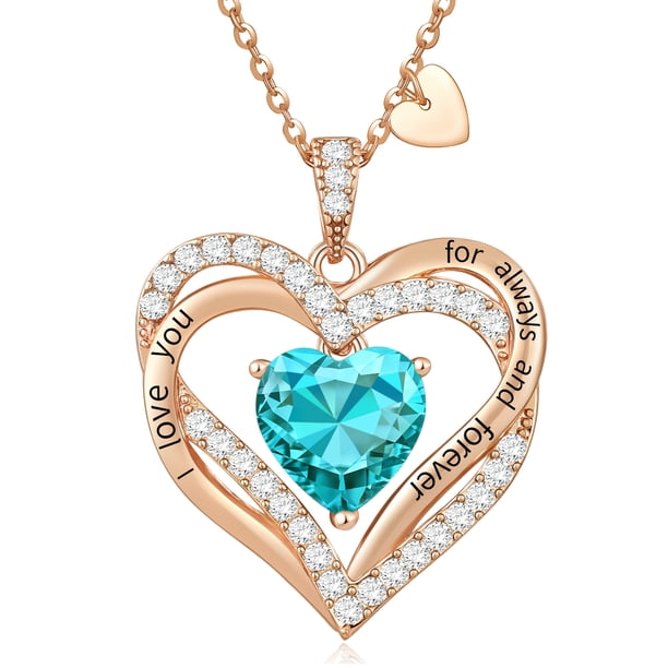 Collar HESHPAWS Love Pendant con Zirconia y Piedra de Nacimiento
