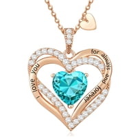 Collar Heshpaws Love Pendant Con Zirconia Y Piedra De Nacimiento