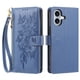 thumbnail image 2 of Funda Billetera Floral en Relieve iphone17 con Tarjetero y Cremallera Azul, 2 of 4