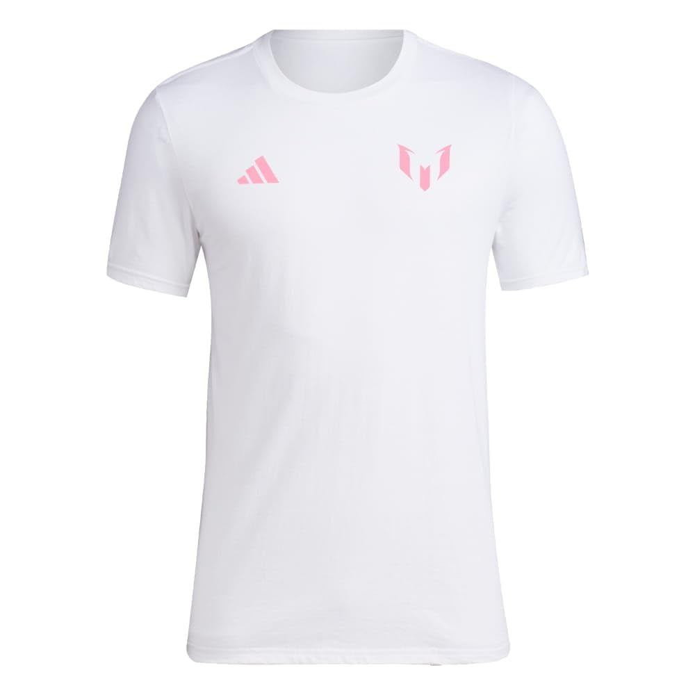 Camiseta Adidas Messi De Manga Corta Blanca Talla Grande