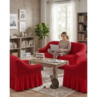 Mylhogar - Juego De Fundas Cubre Sillon Turco 3+1+1 Con Textura De Burbuja