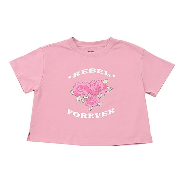 Polera Niña Teen M/C Focal Rosado Corona
