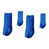 Magideal - 4X Botas De Caballo Protección De Piernas Protector De Tendón Multifunción Reutilizable Portátil Envolturas De Pierna Para Entrenamiento De Equitación Azul