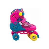Genérico - Patines Ajustables T 30-33 + Protecciones, Rosado