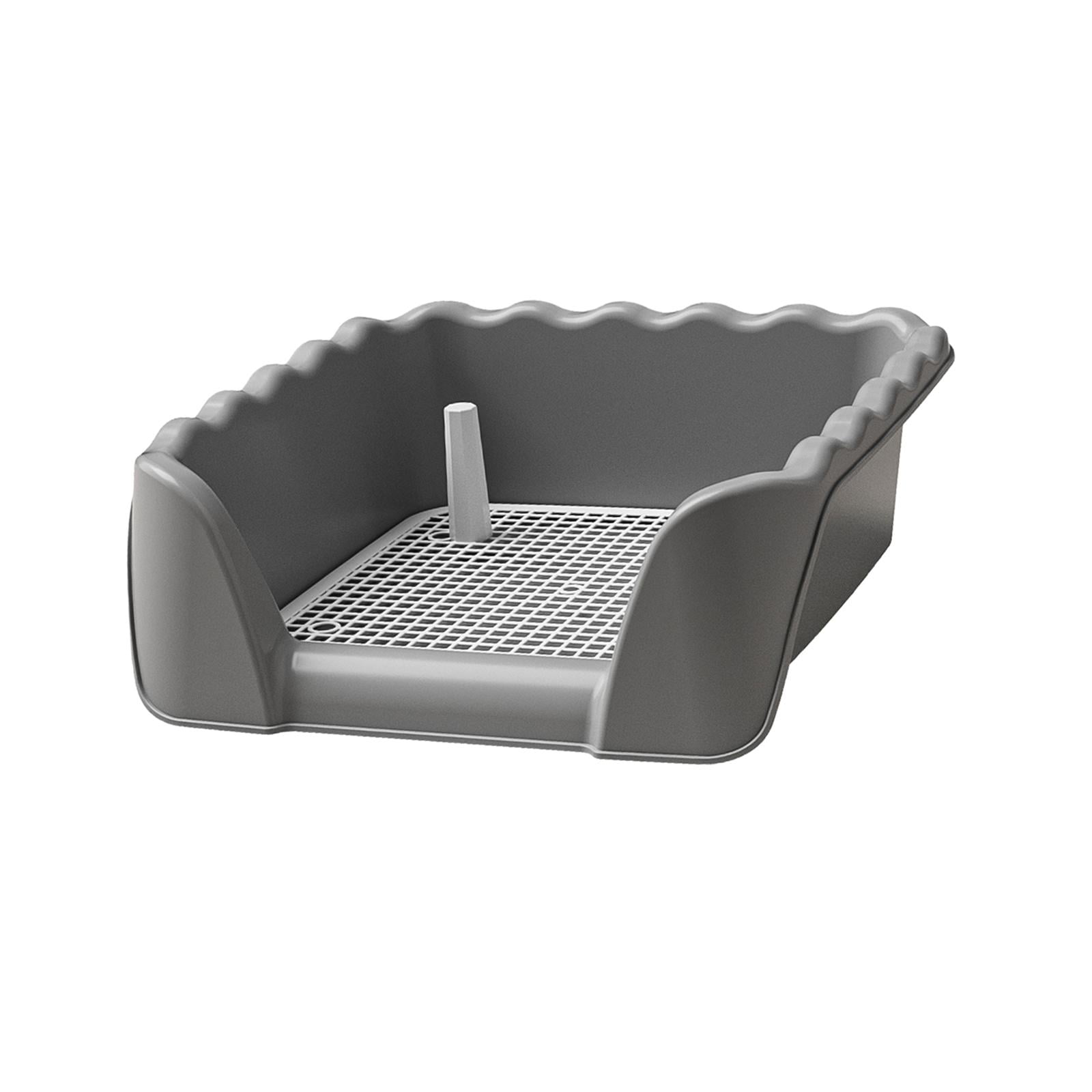 Magideal - Caja De Arena Para Inodoro Para Perros, Valla Elevada Desmontable, Bandeja Para Orinal De Entrenamiento Extraíble Para Conejos, Otras Mascotas, , Gris