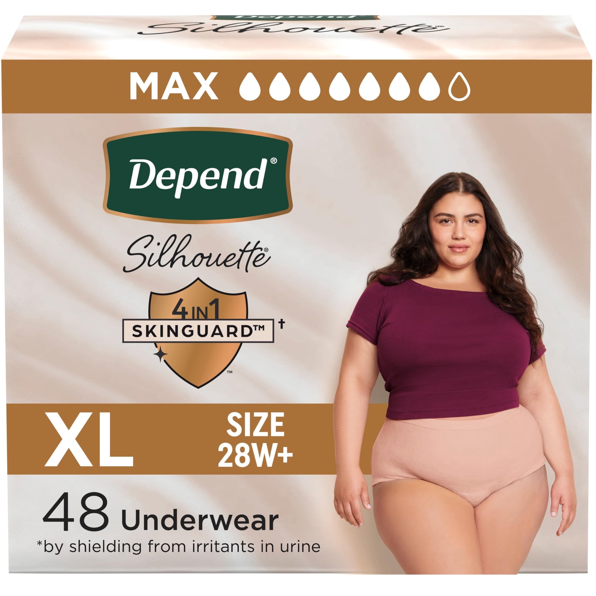 Ropa Interior Para Incontinencia Depend Silhouette Para Mujer Xl, 48 Unidades