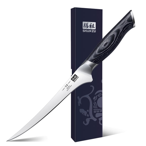 Cuchillo para filetear SHAN ZU Tortuga Negra Serie Genbu 18 cm