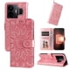 thumbnail image 2 of Funda tipo cartera FOXDOCK para Realme GT3 , diseño girasol en relieve, cuero PU, cierre magnético, soporte y tarjetero, 2 of 5