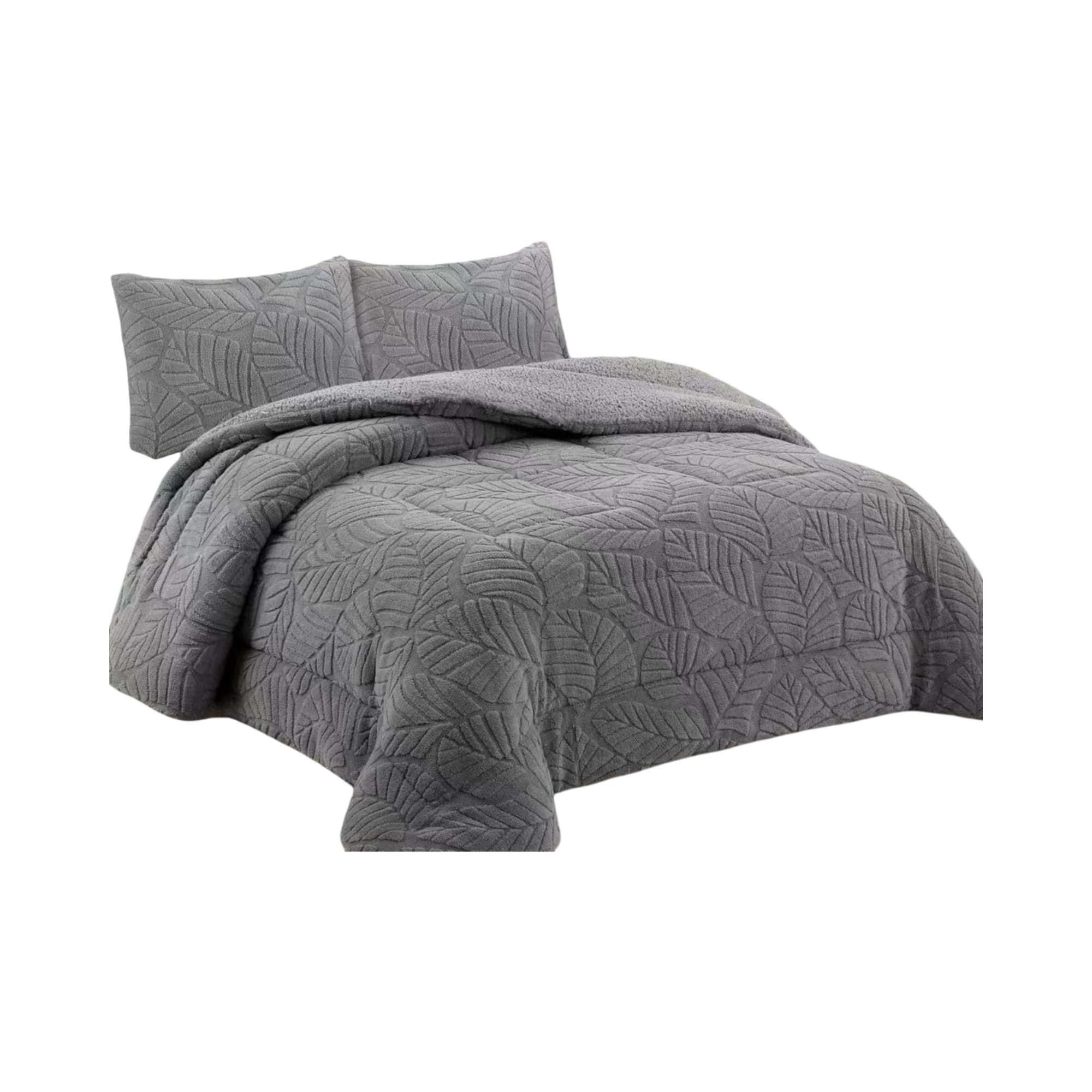 Fei Ya - Cubrecama De Invierno 2025 Con Chiporro 2 Plaza Gris