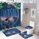 thumbnail image 1 of Deseo-theme 4-Piece Shower Curtain Set with Rugs, Waterproof Bathroom Decor Set Includes Bath Mat, U-Shaped Rug, Toilet Lid Cover and Curtain with Hooks, 1 of 6