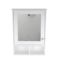 Fmfurniture - Botiquin Con Espejo 1 Puerta Fm-016B - Blanco