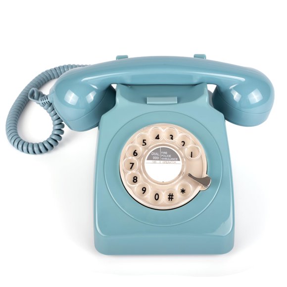 Home Creative Teléfono Fijo Retro Giratorio 746 Azul