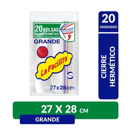 Bolsas Herméticas Con Cierre Grande 27x28 Cm 1 Un La Facilita