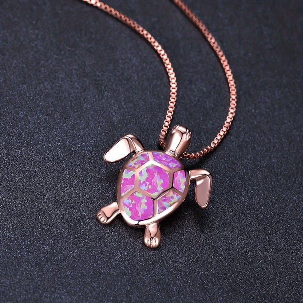 Gorgeous Bohemian Fire Opal Necklace - Silver Color, Blue, White & Green Tortoise Pendants