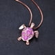 thumbnail image 1 of Gorgeous Bohemian Fire Opal Necklace - Silver Color, Blue, White & Green Tortoise Pendants, 1 of 5