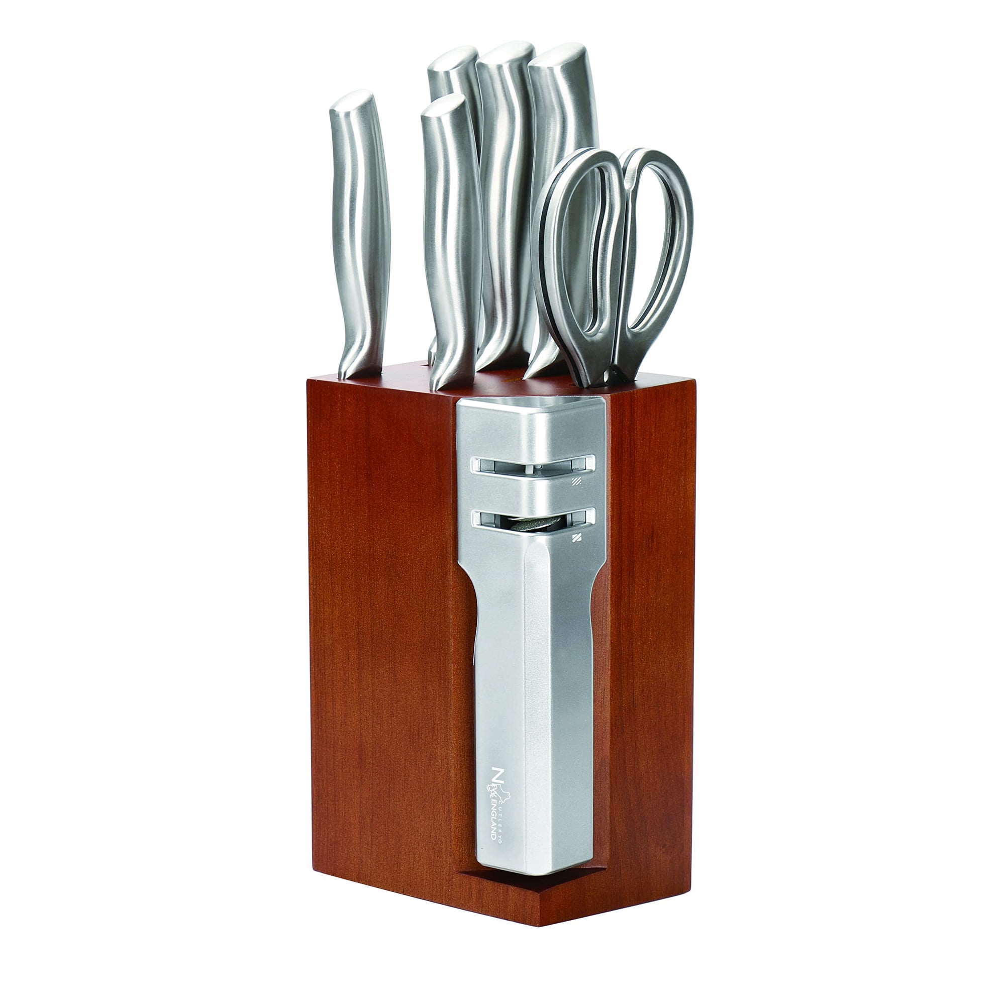 Juego De Bloque Para Cuchillos New England Cutlery De 7 Piezas Con Afilador