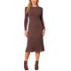 thumbnail image 2 of INSPIRE CHIC Vestido de Mujer de Manga Larga Otoño 2026 Cuello Redondo Tejido de Punto Acanalado Plisado Vestidos Midi Línea A XL Café Oscuro, 2 of 6
