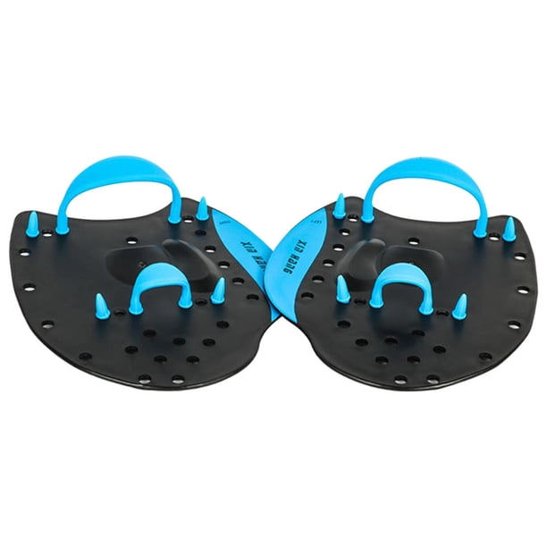 Unisex Swim Hand Paddles Guantes Natación Training Paddles con correas ajustables Guantes acuáticos Entrenamiento , para mujeres Hombres , azul L L azul