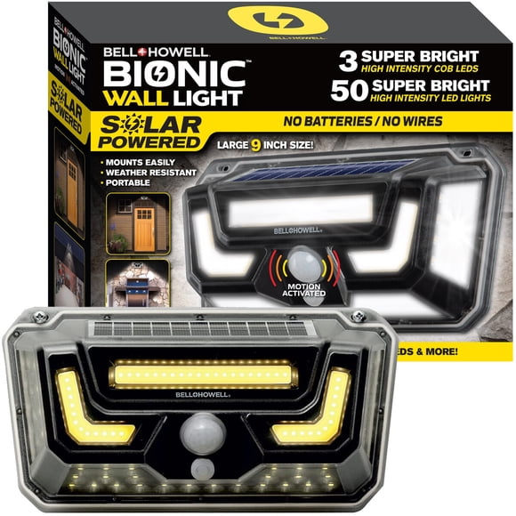 Luz Solar Exterior Bell Howell Bionic de 50 LED con Sensor de Movimiento