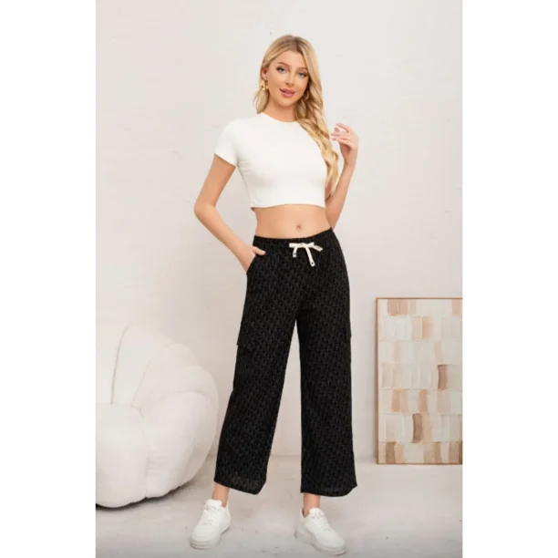 Pantalon Recto Mujer Cargo Liviano Excelente Calidad Diseño Letras 3007