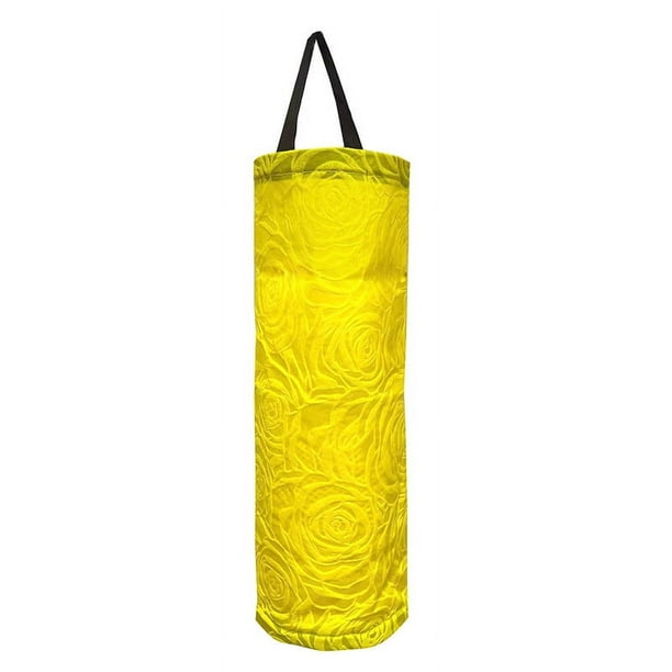 1pc Plastic Bag Holder, Waterproof Linen Wall Hanging Grocery Bag Dispenser, Garbage Bag Organizer