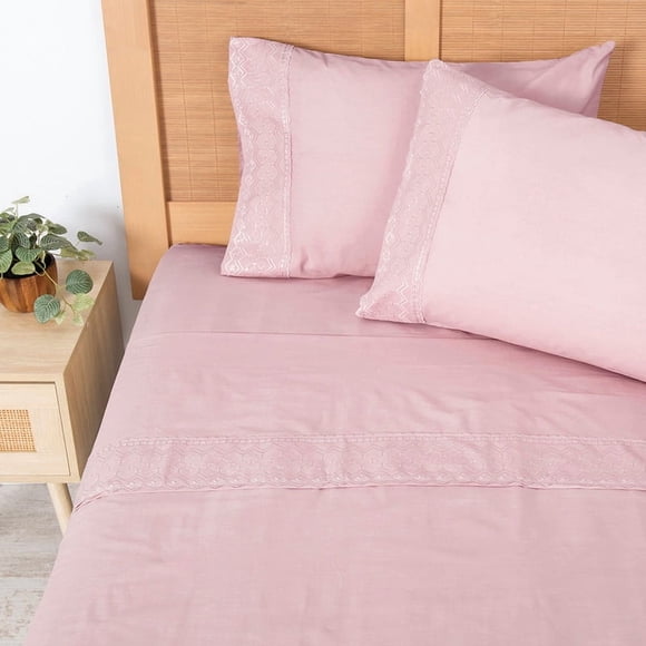 Sabana Broderie Geo 2 P Malva