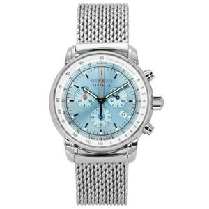 Reloj Zeppelin Lz14 Marine Chronograph Stainless Steel Ice Blue Dial Quartz 8886M3 Men'S Watch